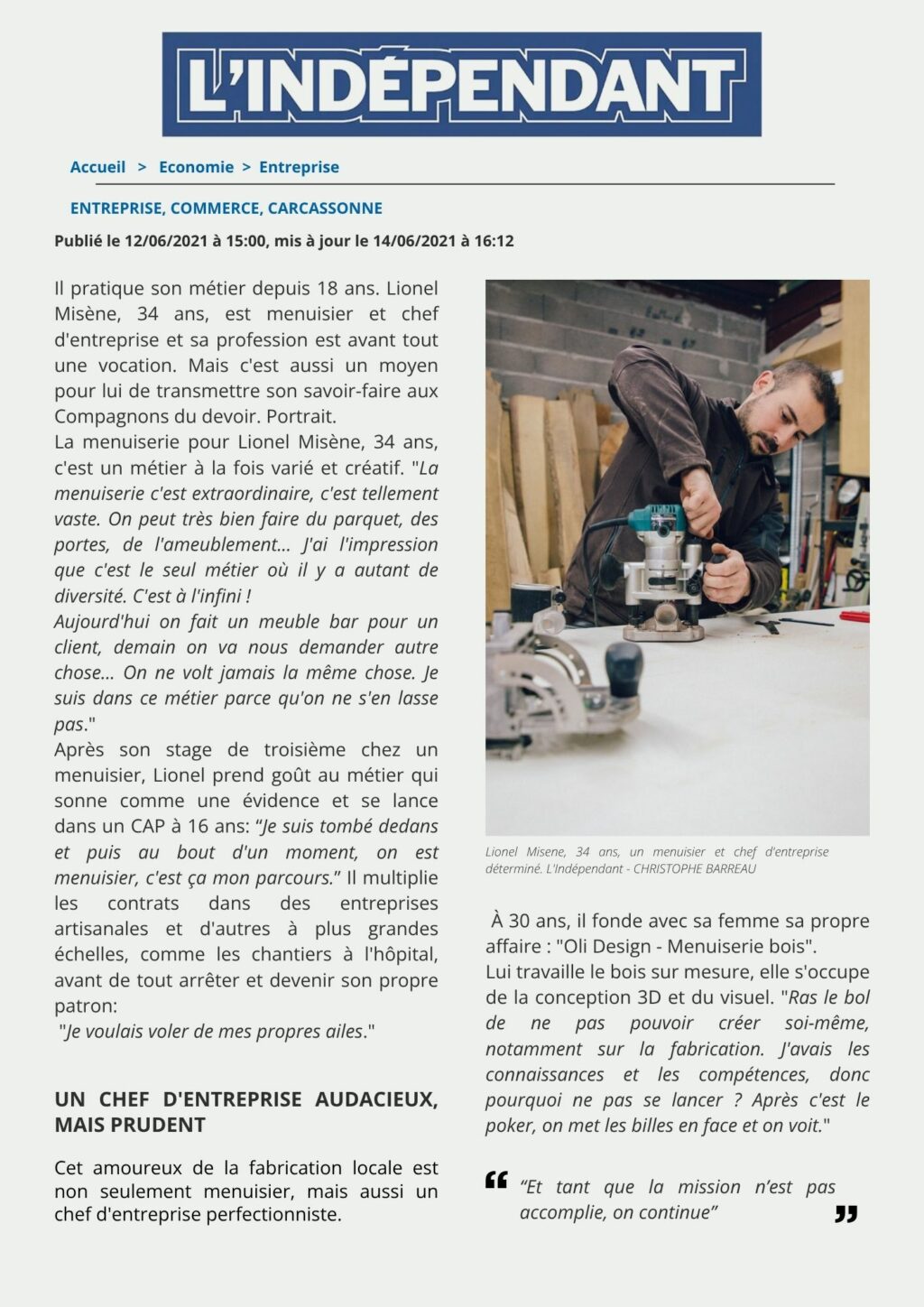 article l'indépendant