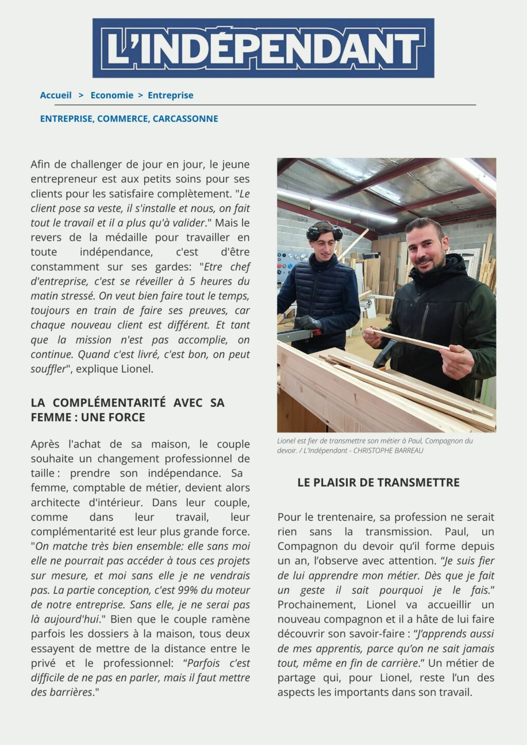 article l'indépendant